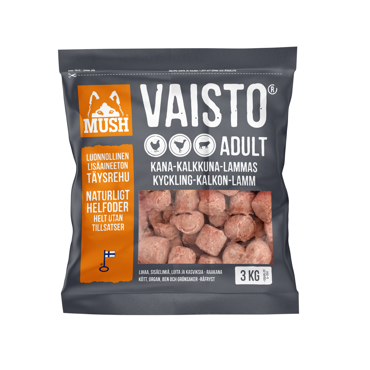 Vaisto® Grå Kyckling - Kalkon - Lamm 3kg