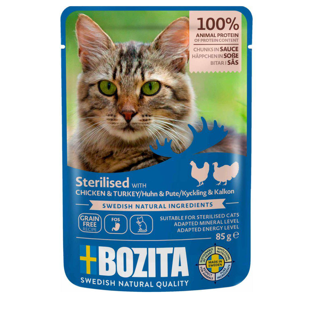 Bozita STERILISERAD MED KYCKLING & KALKON I SÅS 85g