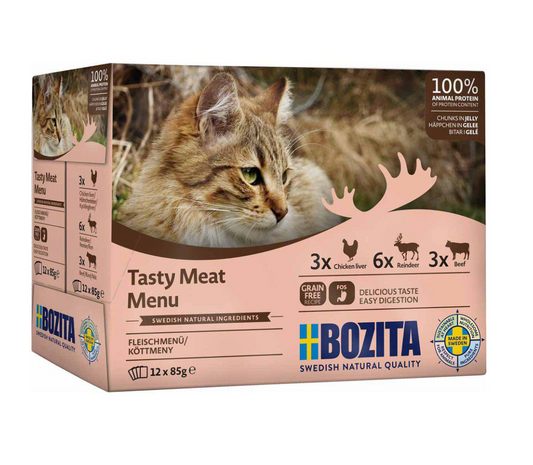 Bozita katt Kött i gelé Multibox 12x85 g