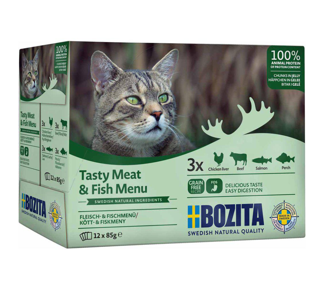 Bozita katt Multibox 12x85 g Kött&Fisk i gelé