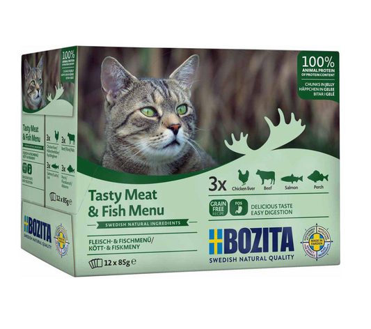 Bozita katt Multibox 12x85 g Kött&Fisk i gelé