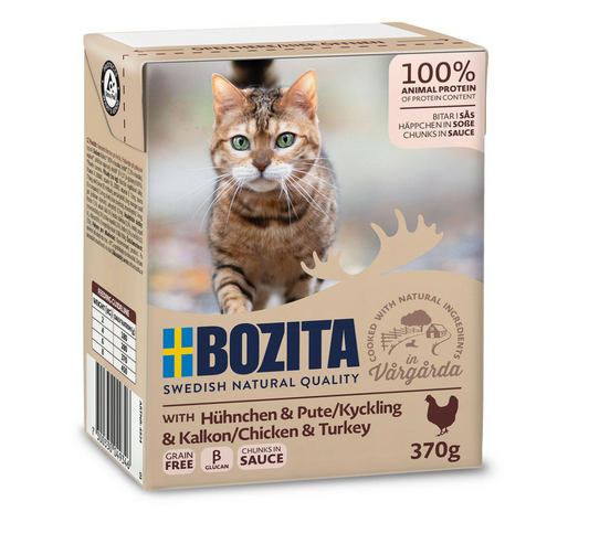 Bozita Bitar I Sås Med Kyckling & Kalkon 370g