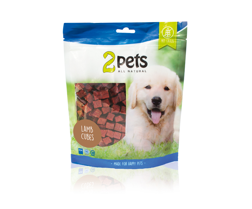 2pets Dogsnack Lamb Cubes, 400 g