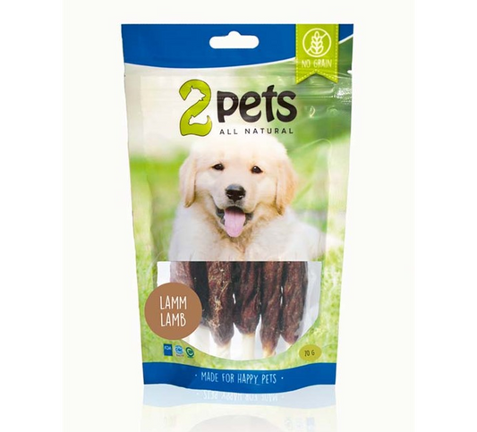 2pets Tuggpinne m lamm 12cm 6-pack, 70g